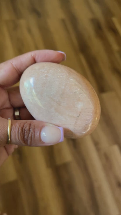 Peach Moonstone Palm stone